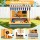 Keezi Kids 110cm Wooden Sandpit with Adjustable Canopy UV Resistant Cover Sand Funnel Sinks EN71 Certified