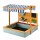 Keezi Kids 110cm Wooden Sandpit with Adjustable Canopy UV Resistant Cover Sand Funnel Sinks EN71 Certified