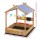 Keezi Wooden Kids Sandpit Sandbox with Canopy, Water Basins, Funnel, Drawing Board, 146cm Outdoor Play Set