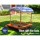 Keezi Kids Wooden Sandpit with UV Canopy, Dual Basins & Storage - 146cm, Treated Timber for Safe Outdoor Fun
