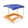 Keezi Kids Wooden Sandbox with Adjustable Waterproof Canopy, Dual Water Basins, and Firwood Construction - 103cm