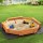 Keezi Kids Wooden Sandpit with Cover and Bench Seat, 182cm - Safe, Durable, AS8124 Certified, Easy Assembly