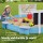 Keezi Kids Sandpit - 215cm Round Wooden Playset with Cover, Funnel, Bench Seat & Beach Toys for Outdoor Fun