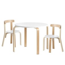 Keezi 3PCS Kids Table and Chairs Set - Birch Plywood, Non-Toxic Finish, 30kg Table/50kg Chair Capacity, Easy Clean