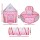 Keezi Kids 3-in-1 Pink Playhouse Tent Set – Pop Up Castle, Crawl Tunnel, Basketball Hoop, Durable Polyester, 135cm