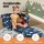 Keezi Kids 2-Seater Dinosaur Sofa - Flip Open Couch Lounger with Timber Frame, High-Density Foam, Navy Blue, Age 3+