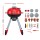 Keezi Kids Pretend BBQ Play set with Simulated Charcoal Lights Play Food Wheels Multicolour Role Play Toy