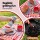 Keezi Kids Pretend BBQ Play set with Simulated Charcoal Lights Play Food Wheels Multicolour Role Play Toy