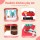 Keezi Kids Kitchen Pretend Play Set - 46pc Cooking Accessories, Sound & Light Effects, Real Water Faucet, 52x24x70cm