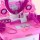 Keezi Kids Pretend Makeup Vanity Set with Stool, 30pcs Accessories, Lights & Sounds, Pink, Ages 3+, 1-Year Warranty