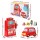Keezi Kids Gas Station Pretend Playset - Durable Plastic, Interactive Sounds, Credit Card Machine, Ages 3+, 13x7x23cm