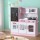 Keezi 80CM Pink Wooden Kids Kitchen Play Set with Oven, Accessories & Blackboard - Imaginative Play for Ages 3+