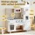 Keezi Kids Wooden Kitchen Play Set - Realistic Pretend Toys with Clock, Phone, Ice Maker, Storage - 72.5x29.5x81.5cm