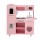 Keezi Wooden Kids Kitchen Play Set - Realistic Pretend Cooking Toys, Pink, 82x29x90cm, Child-Safe, 29-Piece Accessories