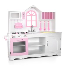 Keezi Kids Wooden Princess Kitchen Play Set - MDF & Pine, 108x100x29cm, Realistic Design, Safe & Sturdy, Ages 3+