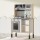 Keezi Kids Wooden Kitchen Play Set - 60x30x88cm, Black & White, Realistic Appliances, Safe & Durable, Ages 3+