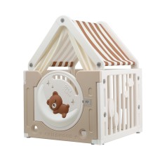 Keezi Kids Play Tent Playhouse Castle with Floor Mat, HDPE Panels, Breathable Curtains, 85x85x113cm, Indoor Outdoor