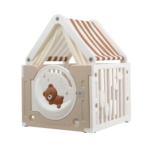 Keezi Kids Play Tent Playhouse Castle with Floor Mat, HDPE Panels, Breathable Curtains, 85x85x113cm, Indoor Outdoor