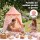 Keezi Kids Play Tent with Star Lights Window and Carry Bag 116x153cm Pink Playhouse for Imaginative Play
