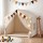 Keezi Kids Play Tent with Star Lights Flag Banner Indoor Playhouse 144cm x 95cm x 130cm for 3–4 Children