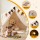 Keezi Kids Play Tent with Star Lights Flag Banner Indoor Playhouse 144cm x 95cm x 130cm for 3–4 Children