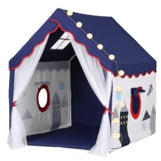 Keezi Kids Play Tent Castle with Floor Mat & String Ball Lights, 134x103cm - Durable Polyester, Indoor/Outdoor Fun