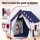 Keezi Kids Play Tent Castle with Floor Mat & String Ball Lights, 134x103cm - Durable Polyester, Indoor/Outdoor Fun