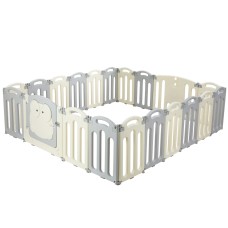 Keezi Baby Playpen 20 Panels – Foldable HDPE Toddler Fence, Safety Lock, Anti-Slip, Easy Assembly, Light Grey/White Keezi Baby Playpen 20 Panels – Foldable HDPE Toddler Fence, Safety Lock, Anti-Slip, Easy Assembly, Light Grey/White