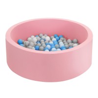 Keezi Kids Ball Pit 90x30cm - Pink Ocean Foam Play Pool with 200 Balls, Soft Non-Toxic Material, Easy to Clean & Store