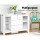 Keezi Baby Changing Table & Storage Chest, White MDF, 142x45x81cm, Non-Toxic Finish, 4 Drawers & Shelves, Removable Top