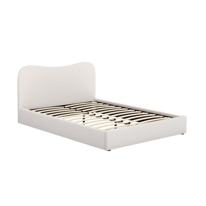 Artiss Queen Bed Frame, Boucle Upholstered, Beige, 214x160x92cm, Elegant Design with Padded Headboard & Sturdy Support