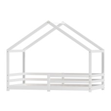 Artiss White Wooden Kids House Bed Frame - Solid Pine, Non-Toxic Paint, Fits Australian Single Mattress, 150kg Capacity