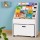 Keezi 4-Tier Kids Bookshelf Storage Organiser with Chalkboard Labels, Removable Box, Eco-Friendly 60x45x92cm White