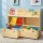 Keezi 3 Tiers Kids Bookshelf Storage Organiser, MDF Frame, PP Bins, 108x29x88cm, Natural Finish, Lockable Wheels