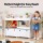 Keezi 3-Tier Kids Bookshelf & Toy Organiser, White, Durable MDF, 108cm x 29cm x 88cm, Safe Corners, Lockable Wheels