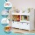 Keezi 3-Tier Kids Bookshelf & Toy Organiser, White, Durable MDF, 108cm x 29cm x 88cm, Safe Corners, Lockable Wheels