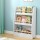 Keezi Kids 3-Tier Bookshelf with Protective Rods - White Particleboard & MDF, 59x18x80cm, Safe & Easy to Assemble