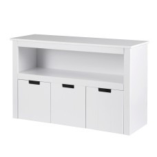 Keezi Kids Bookshelf with 3 Drawers - White Particleboard & MDF, 95.5x33x61cm, Child-Safe, Easy Assembly & Clean,