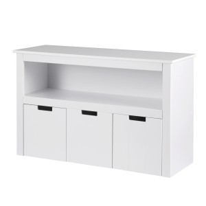 Keezi Kids Bookshelf with 3 Drawers - White Particleboard & MDF, 95.5x33x61cm, Child-Safe, Easy Assembly & Clean,