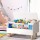 Keezi Kids 2-in-1 Toy Box & Bookshelf Organiser, 12mm MDF, 80x28x44.5cm, Eco-Friendly, White/Natural Finish