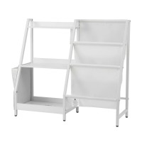 Keezi 3-Tier Kids Bookshelf Bookcase - White, Metal Frame, Water-Resistant, 75x30x83cm, Toy Storage Organiser, Ages 3