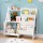 Keezi 3-Tier Kids Bookshelf Bookcase - White, Metal Frame, Water-Resistant, 75x30x83cm, Toy Storage Organiser, Ages 3