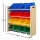 Keezi Kids Toy Box Organiser: 4-Tier Bookshelf with 12 Colourful Bins, Particle Board, 86x27x88cm - Safe Durable Storage