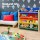 Keezi Kids Toy Box Organiser: 4-Tier Bookshelf with 12 Colourful Bins, Particle Board, 86x27x88cm - Safe Durable Storage