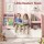 Keezi Kids Pink Bookshelf & Storage Unit with Bench - 140cm Wide, Movable Drawers, Safe Rounded Corners, Anti-Tip Design