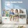 Keezi Kids Bookshelf & Storage Unit: 140cm White Organiser with Reading Bench, 3 Movable Drawers, and Safety Features
