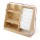 Keezi Kids Bookshelf: 3-in-1 Wood Storage Rack, White Finish, 6 Sling Pouches, 3 Shelves, 1 Drawer, 91x39
