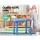Keezi Kids Square Activity Study Desk - Durable HDPE Plastic, Adjustable Height, 60x60cm, EN71 Safety Certified
