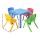 Keezi 5PCS Kids Table and Chairs Set - Adjustable, Durable HDPE Plastic, Steel Frame, EN71 Certified, Indoor/Outdoor Use