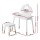 Keezi Kids Dressing Table & Chair Set - White Vanity with Mirror, Drawer, MDF & Rubberwood, Safe Rounded Corners